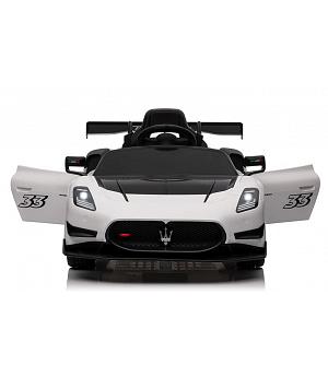 Maserati MC20 GT2, 12V, 4 MOTORES, RC, ruedas goma, asiento cuero, blanco INDA579-RA-QLS-8601